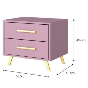 Obrazek Stolik nocny Bali 2 śliwka