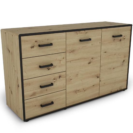 Obrazek Komoda Capannoli 148 4s 2d dąb artisan/czarny 