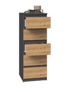 Obrazek Komoda Zoya P5 antracyt/dąb artisan