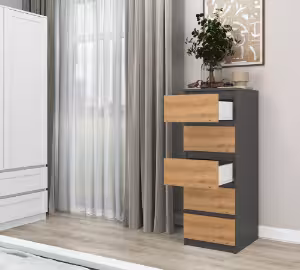 Obrazek Komoda Zoya P5 antracyt/dąb artisan