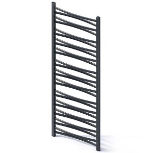 Obrazek Grzejnik łazienkowy Łezka 3D Ł3D 26/40 czarny 1435x440 mm 