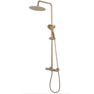 Obrazek Zestaw natryskowy termostatyczny Vincent złoty szczotkowany Rea P6602