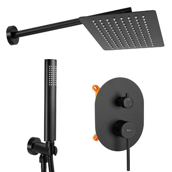 Obrazek Zestaw natryskowy podtynkowy Oval czarny Rea P8467 