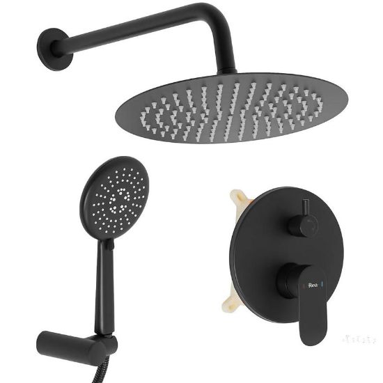 Obrazek Zestaw natryskowy podtynkowy Hyper czarny Rea P2002