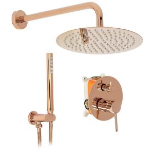 Obrazek Zestaw natryskowy podtynkowy Lungo różowe złoto Rea P4111 