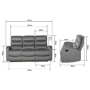 Obrazek Sofa Elena szara z funkcją relax