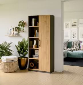 Obrazek Regał Justyn antracyt/dąb artisan