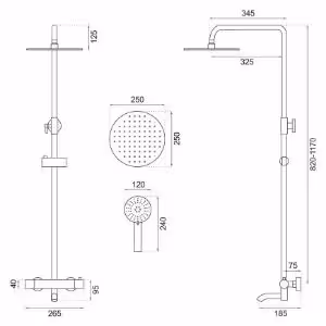 Obrazek Kolumna termostatyczna Lungo czarny Rea P4113