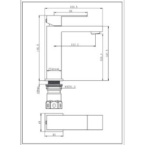 Obrazek Bateria umywalkowa Remi X inox
