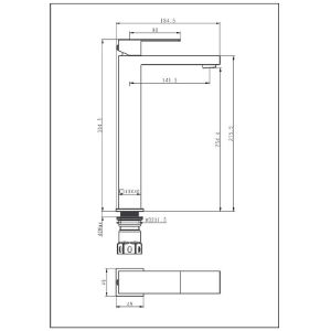 Obrazek Bateria umywalkowa wysoka Remi X inox