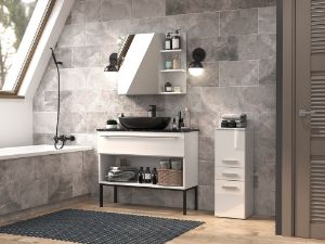 Obrazek Słupek łazienkowy Luiza 5 biały połysk