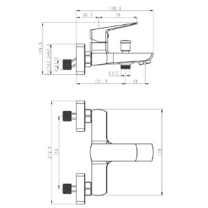 Obrazek Bateria wannowa Bless chrom