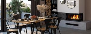 Obrazek Wkład kominkowy narożny W16 prawy 13,5 kW Eco