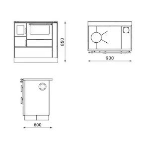 Obrazek Kuchenka Donna antracyt 90 5kW prawa