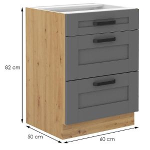 Obrazek Szafka kuchenna Luna dustgrey/artisan 60D 3S BB