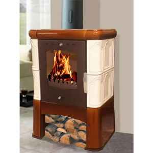 Obrazek Piec stalowo-kaflowy Piccolo II drab-goldbrown 6kw