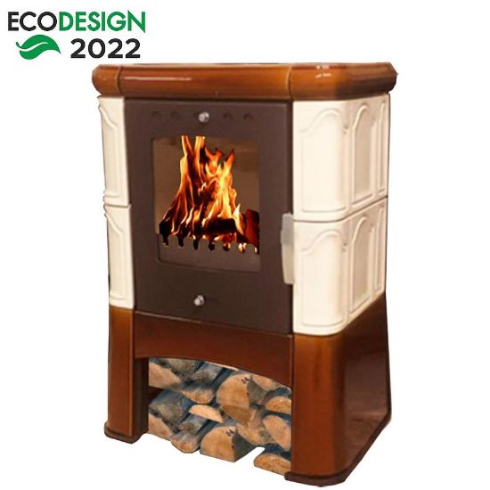 Obrazek Piec stalowo-kaflowy Piccolo II drab-goldbrown 6kw