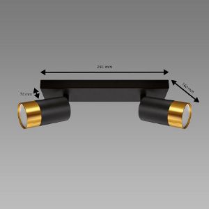 Obrazek Lampa PUZON SPT GU10 2L BLACK/GOLD 04125 LS2 