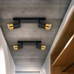 Obrazek Lampa PUZON SPT GU10 2L BLACK/GOLD 04125 LS2 