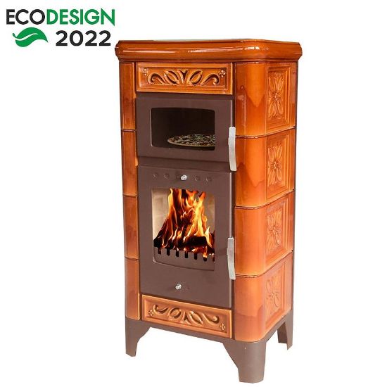 Obrazek Piec stalowo-kaflowy Bologna II goldbrown 6kw