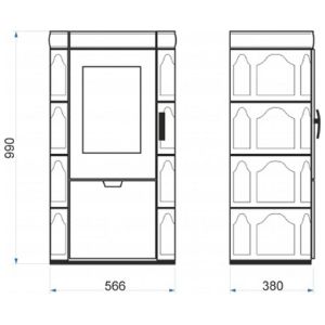 Obrazek Piec stalowo-kaflowy Bergamo II goldbrown 7kw