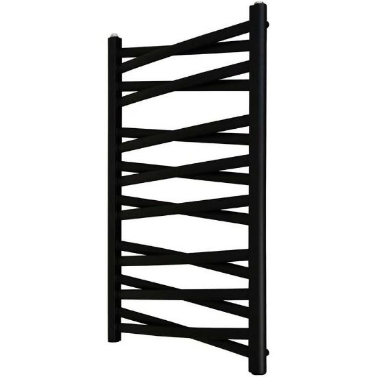 Obrazek Grzejnik łazienkowy Łezka 3D Ł3DX 1650 czarny 910x540 mm 