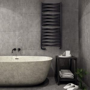 Obrazek Grzejnik łazienkowy Łezka 3D Ł3DX 2650 czarny 1435x540 mm 