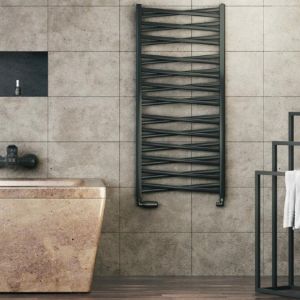Obrazek Grzejnik łazienkowy Łezka 3D Ł3DX 2650 czarny 1435x540 mm 
