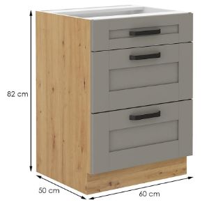 Obrazek Szafka kuchenna Luna claygrey/artisan 60D 3S BB