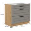 Obrazek Szafka kuchenna Luna claygrey/artisan 80D 3S BB