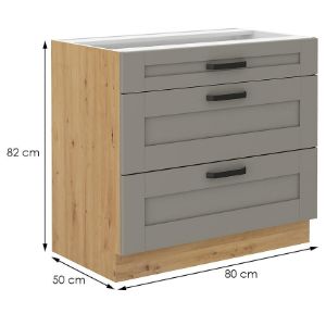 Obrazek Szafka kuchenna Luna claygrey/artisan 80D 3S BB
