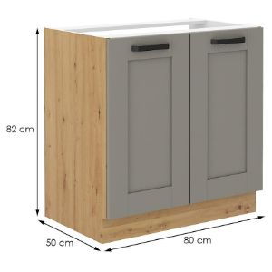 Obrazek Szafka kuchenna Luna claygrey/artisan 80ZL 2F BB