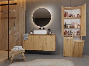 Obrazek Słupek łazienkowy Sandra 2DD dąb artisan