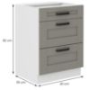 Obrazek Szafka kuchenna Luna claygrey/biały 60D 3S BB