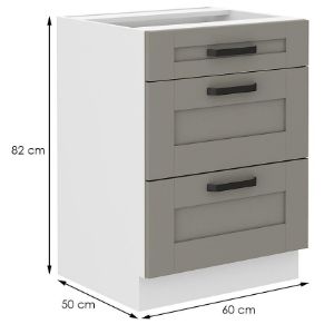 Obrazek Szafka kuchenna Luna claygrey/biały 60D 3S BB