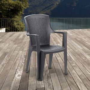 Obrazek Krzesło ogrodowe plastikowe Eden antracyt