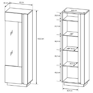 Obrazek Witryna 60 Arco B dąb grandson