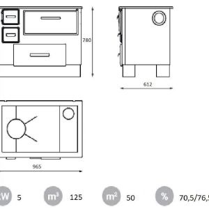 Obrazek Kuchnia ALFA 55 6KW Lewa biała Eco