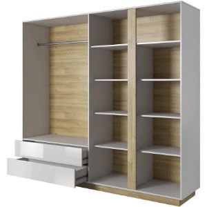 Obrazek Szafa 220 Arco dąb grandson/biały połysk