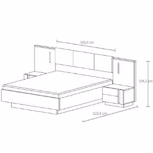 Obrazek Łóżko 160 z pojemnikiem Arco dąb grandson/biały połysk