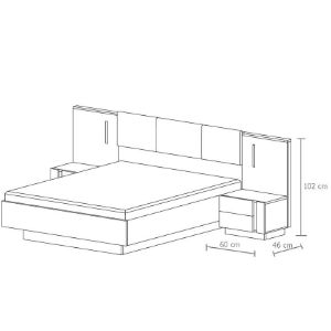 Obrazek Stoliki nocny z oświetleniem Arco dąb grandson/biały połysk