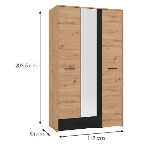 Obrazek Szafa Varadero artisan/czarny 3K1F1O 11011627