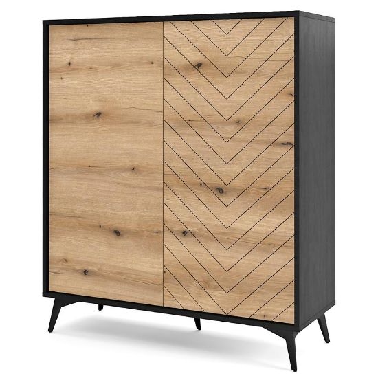 Obrazek Komoda Diamond KD104 dąb evoke/czarny