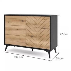 Obrazek Komoda Diamond KSZ104 dąb evoke/czarny