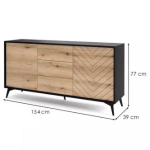 Obrazek Komoda Diamond KSZ154 dąb evoke/czarny