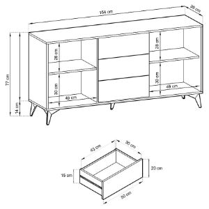 Obrazek Komoda Diamond KSZ154 dąb evoke/czarny