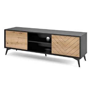 Obrazek Szafka RTV Diamond RTV154 dąb evoke/czarny