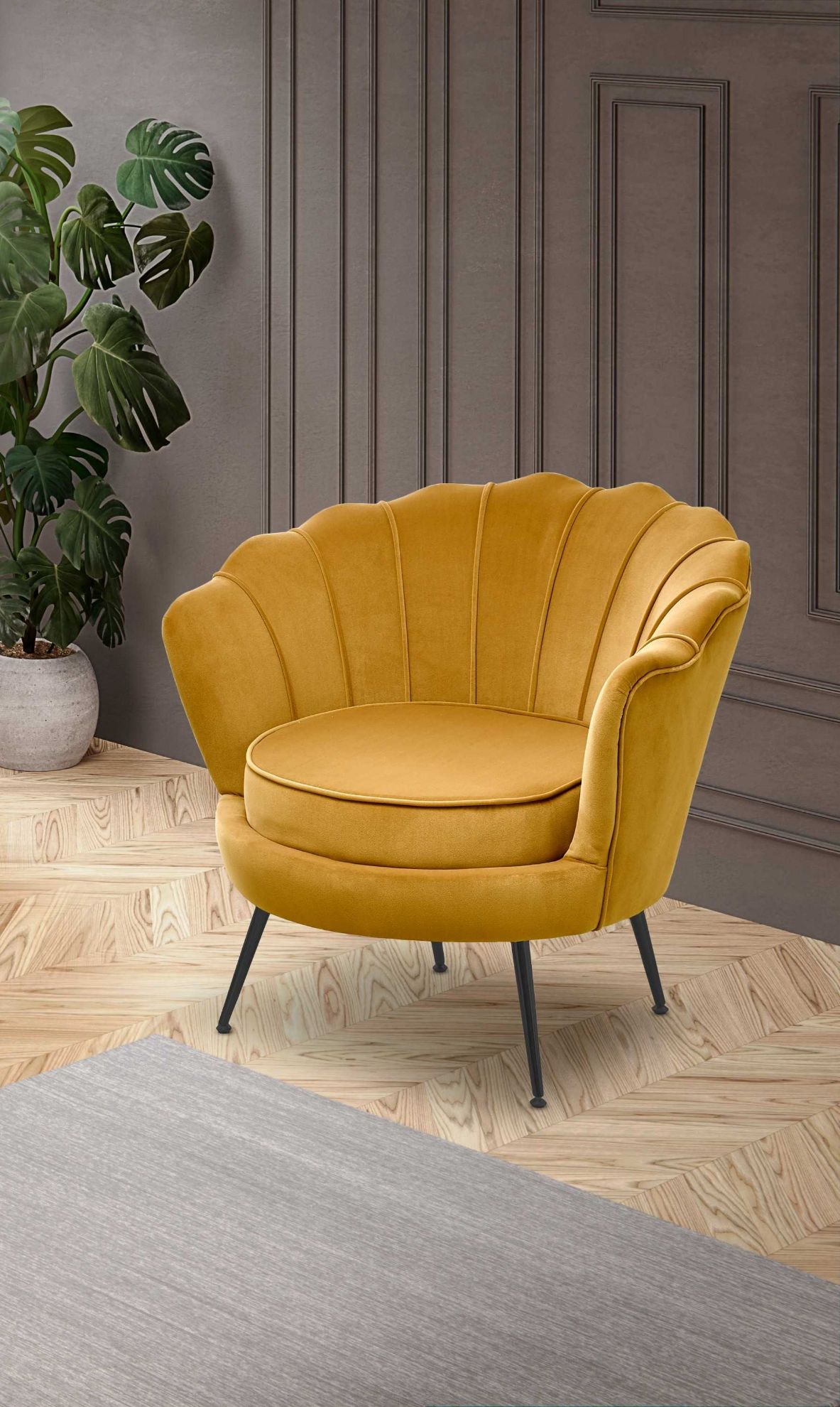 Fotel Amore 2 musztardowy/czarny