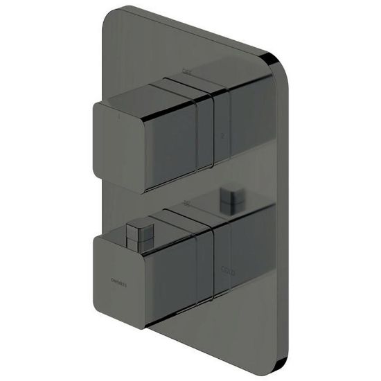 Obrazek Bateria termostatyczna podtynkowa wannowa Parma grafit PM7436GR 