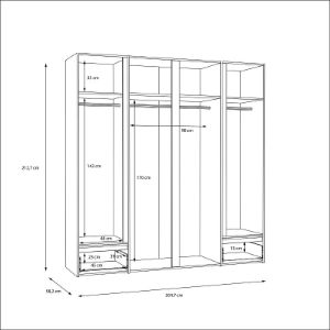 Obrazek Szafa ubraniowa Lenybelardo LNBS3411B-M216